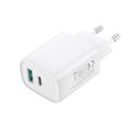 XO sieťová nabíjačka CE30 PD 30W 1x USB-C 1x USB biela + kábel USB-C - Lightning