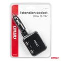 Predlžovacia zásuvka 2x USB-A 1x USB-C 12/24V 100W 180° AMiO-04357