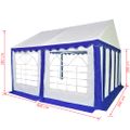 vidaXL Záhradný stan, PVC 3x4 m, modro biely