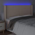 VidaXL Čelo postele kapučínové 183x16x118/128 cm umelá koža