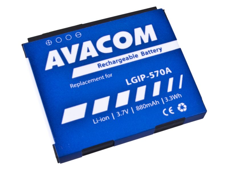 Batéria AVACOM GSLG-KP500-S880A do mobilu LG KP500 Li-Ion 3,7 V 880mAh (náhrada LGIP-570A)