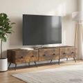 vidaXL TV skrinka Dymový dub 147 x 34,5 x 30 cm Kompozitné drevo
