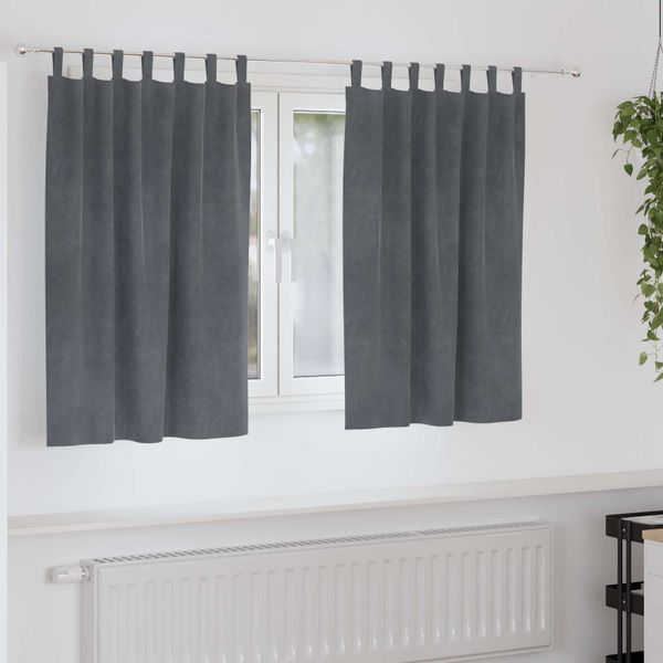 vidaXL Zatemňovacie závesy 2 pcs Svetlosivá 140 x 140 cm Zamat