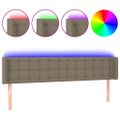 vidaXL Čelo postele s LED sivohnedé 163x16x78/88 cm látka