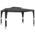 vidaXL Altánok s dvojitou strechou antracitový 3,98x2,98 m oceľ