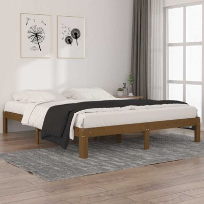 vidaXL Posteľný rám medovohnedý borovicový masív 160x200 cm