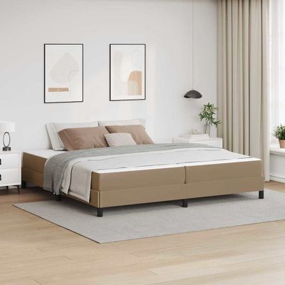 vidaXL Rám postele s matracmi Kapučínová 200 x 200 cm látka
