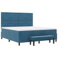 vidaXL Posteľ s pružinovým rámom Tmavo modrá 200 x 180 cm Zamat