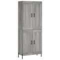 vidaXL Vysoká skrinka sivý dub sonoma 69,5x34x180 cm spracované drevo