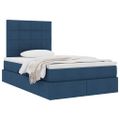 vidaXL Postel s úložným prostorem a matrací Modrá 120 x 190 cm látka
