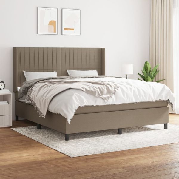 vidaXL Posteľný rám boxspring s matracom sivohned 180x200 cm látka