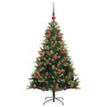 vidaXL Umelý vianočný stromček s kĺbmi 150 LED Zelená 150 cm PVC a PE