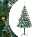 vidaXL Umelý vianočný stromček s 300 LED-i Zelená 180 cm PVC a oceľ