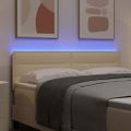 vidaXL LED hlavová doska s LED pásikmi Krémová 144 cm látka