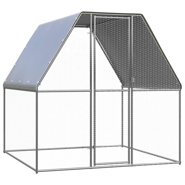 vidaXL Vonkajšia klietka pre sliepky 2x2x2 m pozinkovaná oceľ