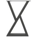 vidaXL Nohy k jedálenskému stolu 2 ks antracitové 60x(72-73,3) cm oceľové