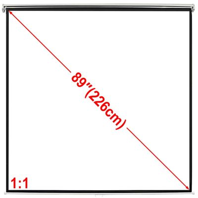 Manuálne premietacie plátno 160 x 160 cm, matná biela 1:1, z plafóna