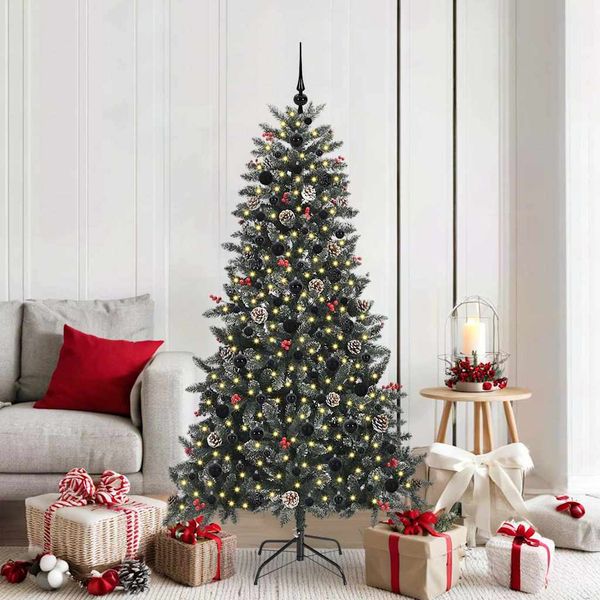 vidaXL Umelý vianočný stromček Zelená 180 cm PVC, plast a oceľ