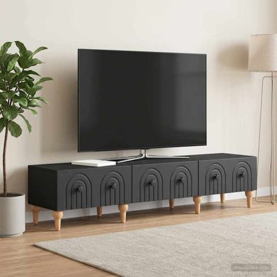 vidaXL TV skrinka Čierna 147 x 34,5 x 30 cm Kompozitné drevo
