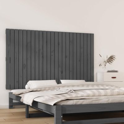 vidaXL Nástenné čelo postele sivé 147x3x90 cm masívna borovica