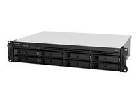 Server NAS - 8 zásuviek - na upevnenie do regálu - SATA 6Gb/s - RAID 0, 1, 5, 6, 10, JBOD, 5 blesk.záloha, rezervný disk 6 hot spare, 10 hot spare, 1 náhradná jednotka - RAM 4 GB - Gigabit Ethernet - iSCSI podpora - 2U