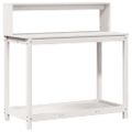 vidaXL Stôl na presádzanie s policami biely 108x50x109,5 cm borovica