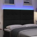 vidaXL LED hlavová doska s LED pásikmi Čierny 144 cm látka