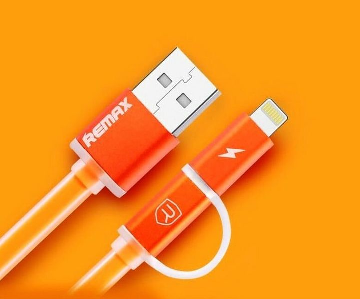Remax AA-1147  AURORA 2in1 dátový USB kábel, oranžový