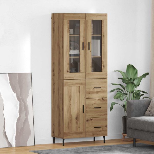 vidaXL Highboard 2 pcs Remeselný dub 69,5 x 34 x 180 cm