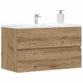 vidaXL Umývadlová skrinka dub artisian 90x38,5x45 cm kompozitné drevo