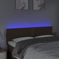 vidaXL Čelo postele s LED tmavohendé 144x5x78/88 cm látka