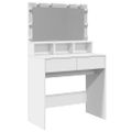 vidaXL Toaletný stolík s LED biely 80x41x134,5 cm