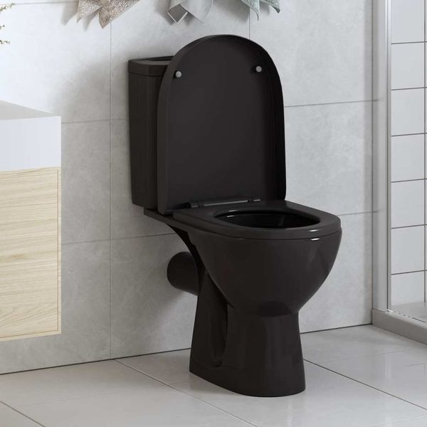 vidaXL WC sedadlo, pomalé sklápanie, rýchloupínacie, čierne