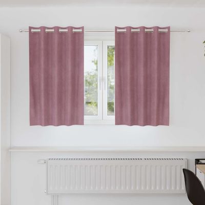 vidaXL Zatemňovacie závesy 2 pcs Tmavo ružová 140 x 140 cm Zamat