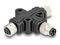 M8 T-Splitter A-kód 4 pin 1 samec na