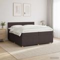vidaXL Posteľ boxspring s matracom Tmavohnedá 200 x 200 cm Látka