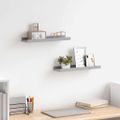 vidaXL Poličky na zarámované obrázky 2 ks sivé 40x9x3 cm MDF