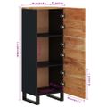 vidaXL Komoda s 3 dvierkami 40x33x110 cm masívna akácia a železo