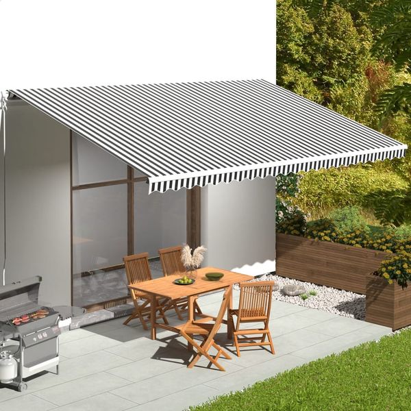 vidaXL Náhradná látka na markízu antracitovo-biela 6x3,5 m