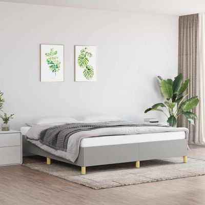 vidaXL Posteľný rám s boxspringom svetlosivá 160x200 cm látka