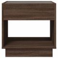 vidaXL Nočný stolík s nekonečnými LED hnedý dub 50x50x50 cm