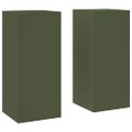 vidaXL Stojan na rastliny 2 pcs Olivovo zelená 24 x 24 x 55 cm Oceľ
