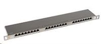 Solarix - patch panel 24xRJ45 CAT5E STP s vyvážacou lištou 0,5U