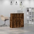 vidaXL Recepčný stôl dymový dub 100x50x103,5 cm kompozitné drevo