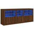 vidaXL Komoda s LED svetlami hnedý dub 162x37x67 cm