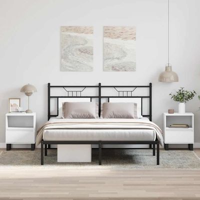 vidaXL Nočné stolíky 2 ks biele 40x35x50 cm kompozitné drevo
