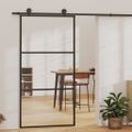 vidaXL Posuvné dvere s kovaním ESG sklo a hliník 102x205 cm