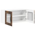 vidaXL Nástenný sklenený kabinet LUCCA Dymový dub 80 x 31 x 40 cm