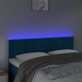 vidaXL Čelo postele s LED tmavomodré 144x5x78/88 cm zamat