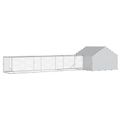 vidaXL Kurník so strechou a dvorom 2 ks Strieborná 7 x 2 x 1,5 m